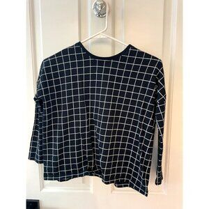 Tea Collection Black White WIndowpane Plaid Tunic 8